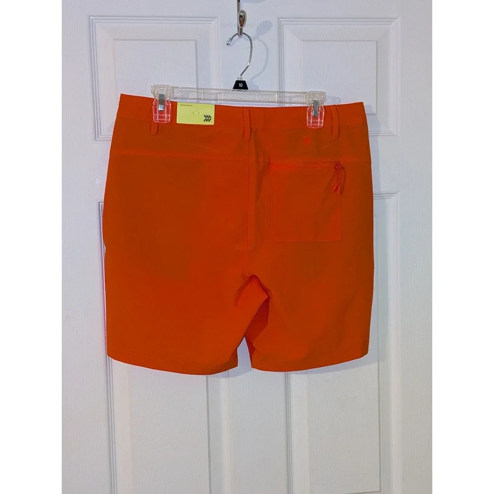 All in Motion Hybrid‎ Shorts Mens Medium Orange Athletic Golf Casual NWT